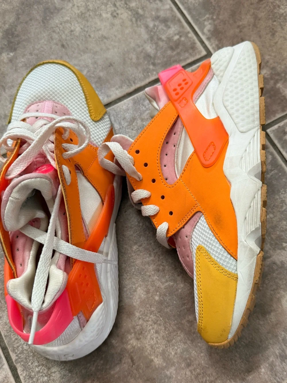 Nike Harauchi Women's Colorblock Sneakers in Yellow Pink White